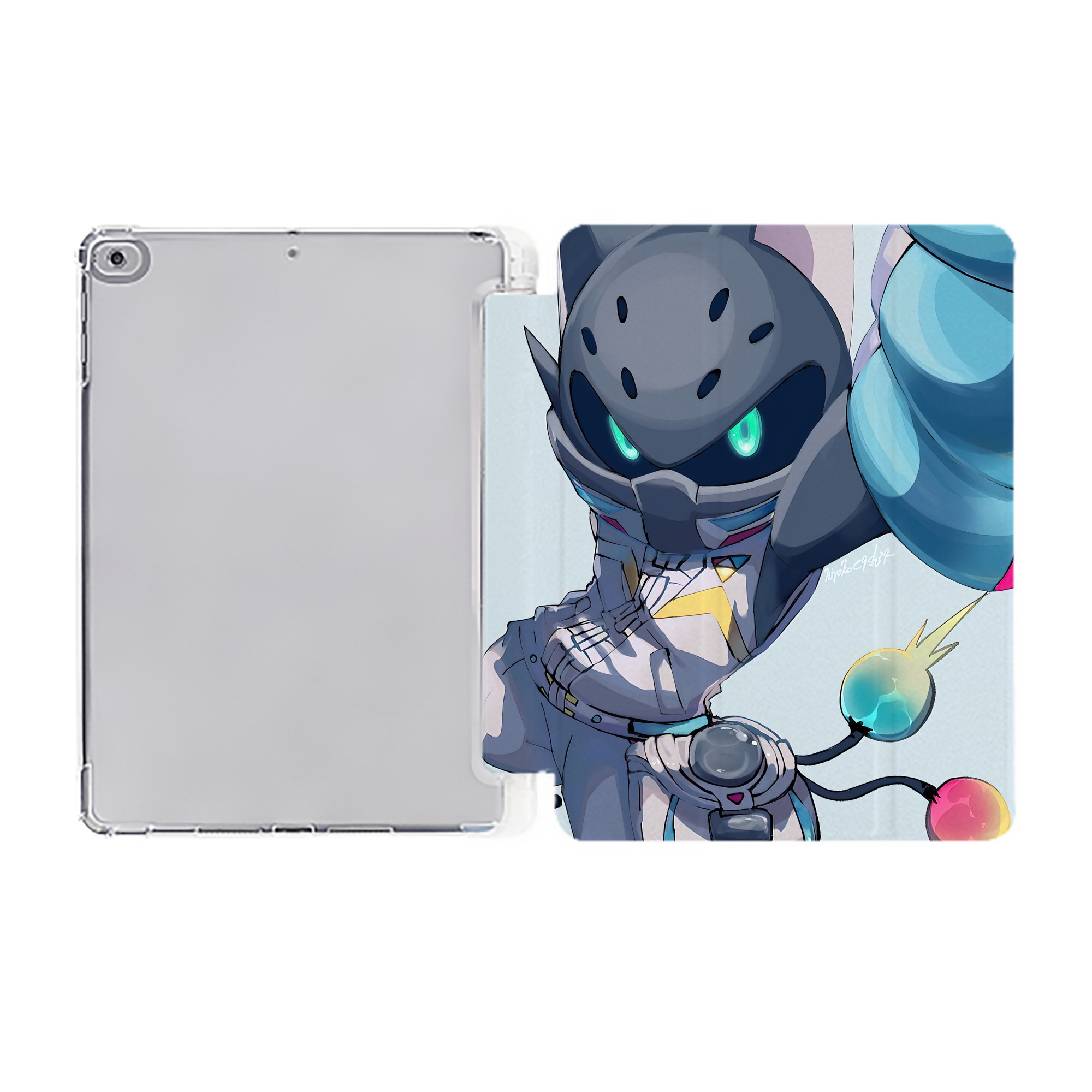 （画像用） 妖怪ウォッチ Yo-kai Watch IPad ケース ペン収納付き 三つ折りスタンド PUレザー×シリコン 対応機種9.5/10.5/10.9インチ